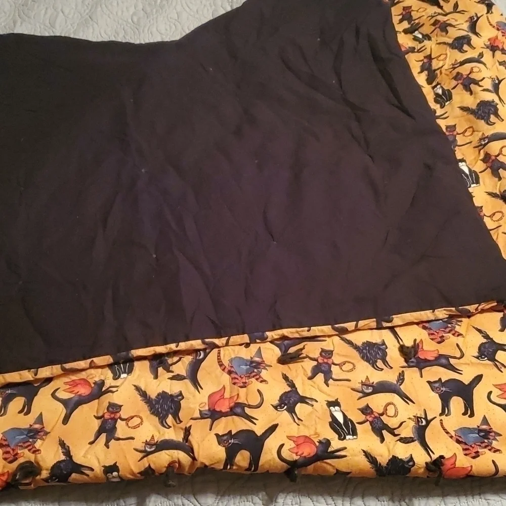 Black Cat Comforter Custom Made 40 x 106 inches